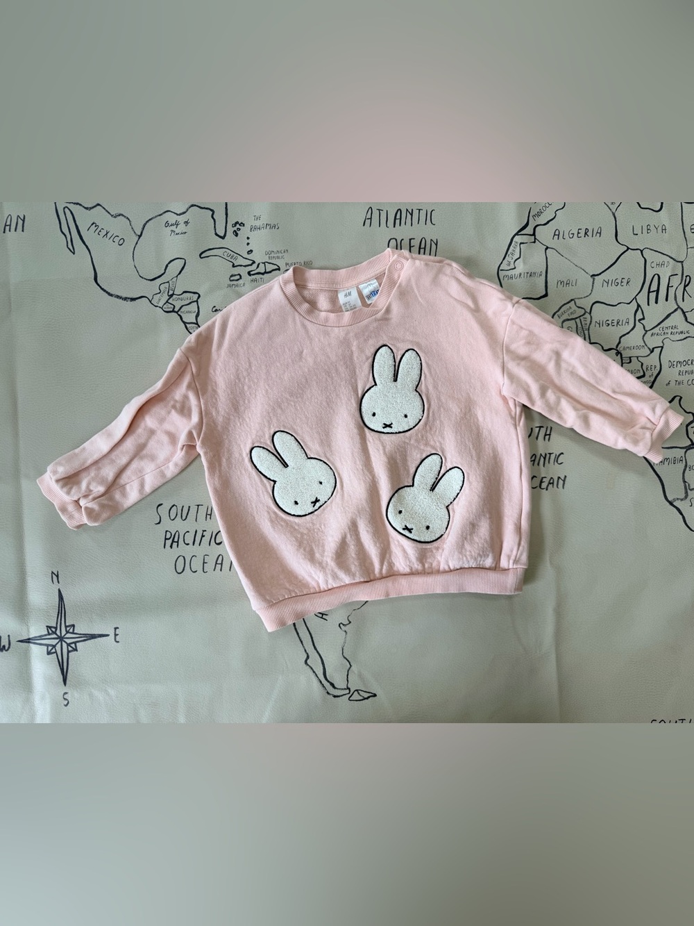 H&M Light Pink Sweatshirt with Miffy Appliqués